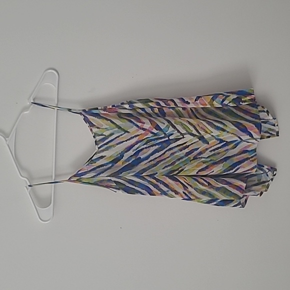 Tina Turk Adrienne Multicolor Silk Top Sleeveless Size Small - Picture 2 of 10